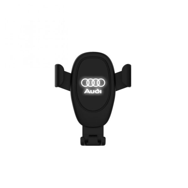 Автомобильное беспроводное (10W) зарядное устройство "Clamp SOFTTOUCH" с подсветкой логотипа, покрытие soft touch, цвет черный - купить оптом