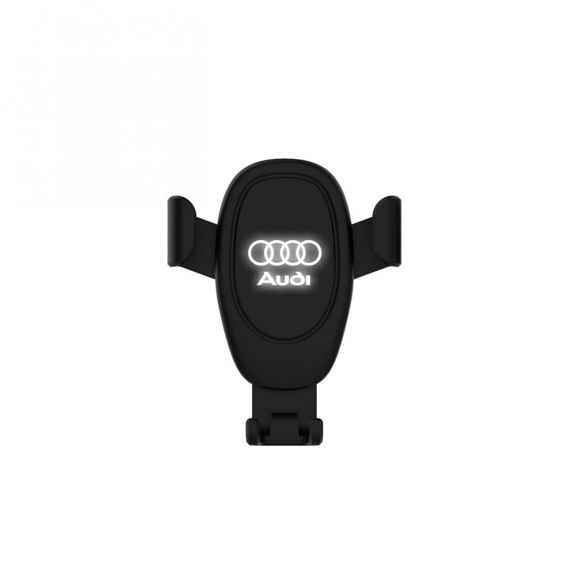 Автомобильное беспроводное (10W) зарядное устройство "Clamp SOFTTOUCH" с подсветкой логотипа, покрытие soft touch, цвет черный, фото 1