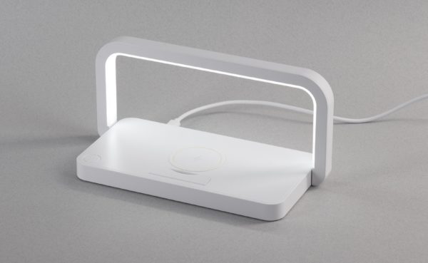 Лампа складная "Smart Light" с беспроводным (10W) зарядным устройством и подставкой для смартфона, цвет белый - купить оптом