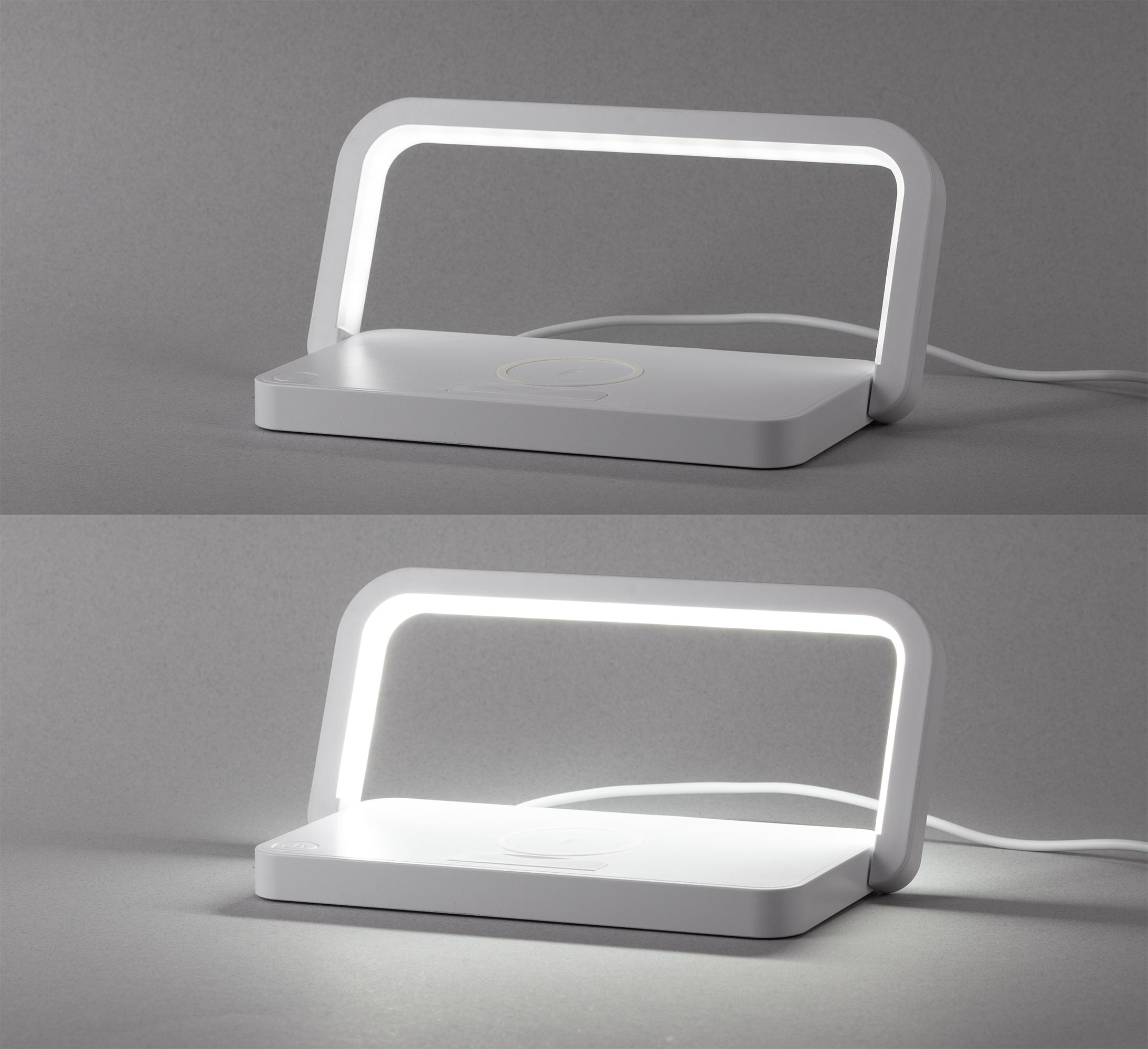 Лампа складная "Smart Light" с беспроводным (10W) зарядным устройством и подставкой для смартфона, цвет белый, фото 5