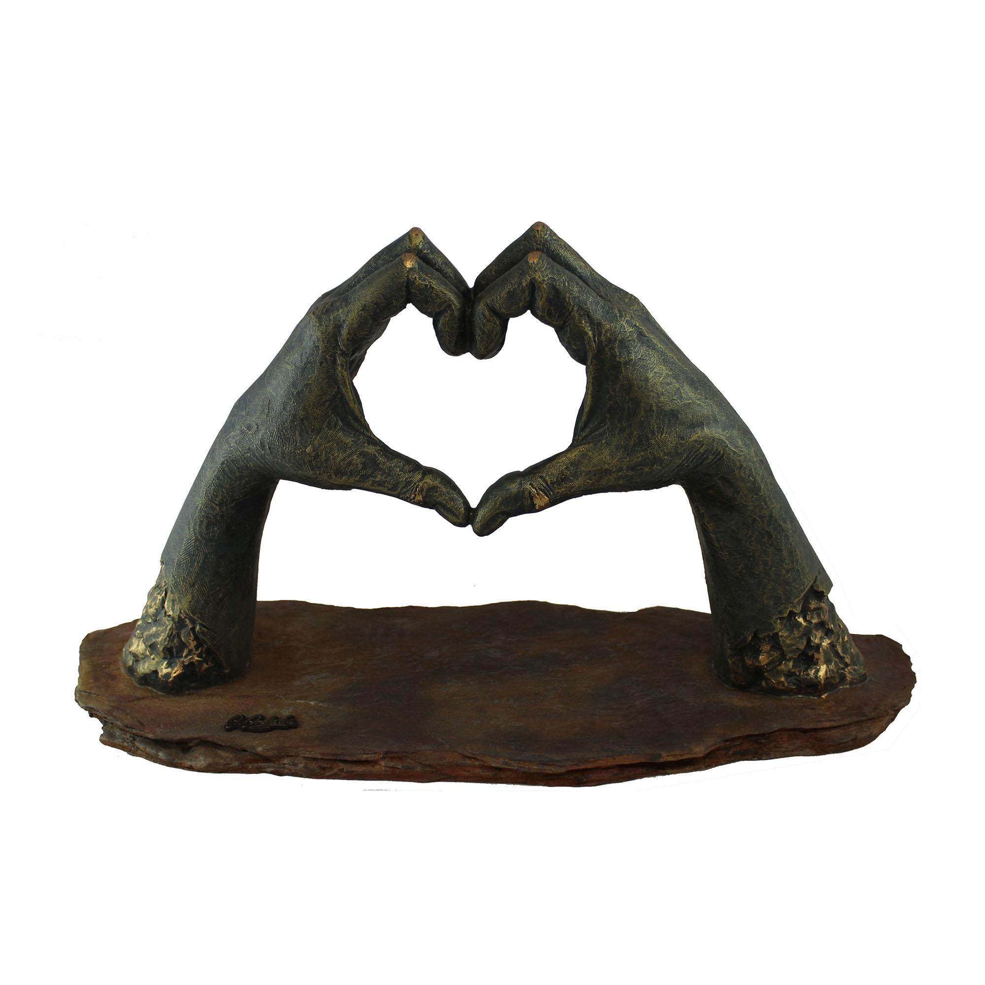 Скульптура "Люблю", цвет коричневый