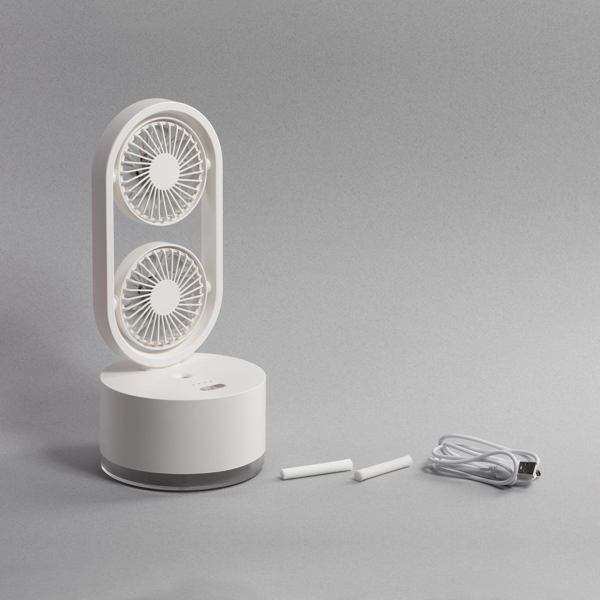 Портативный увлажнитель воздуха "Smart Wind" с двумя вентиляторами, цвет белый, фото 4