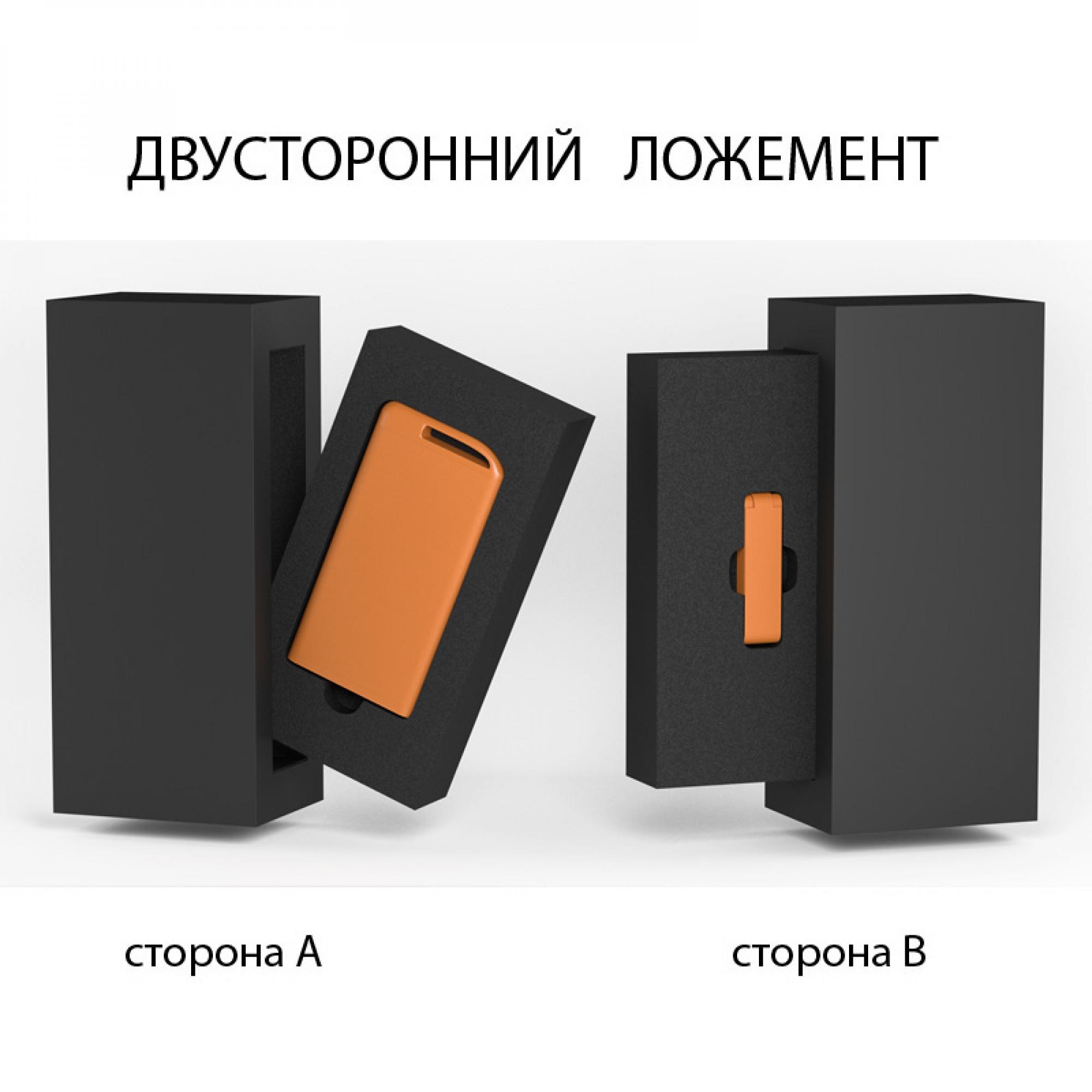 Набор зарядное устройство "Theta" 4000 mAh + флеш-карта "Case" 8Гб в футляре, покрытие soft touch, цвет оранжевый, фото 2