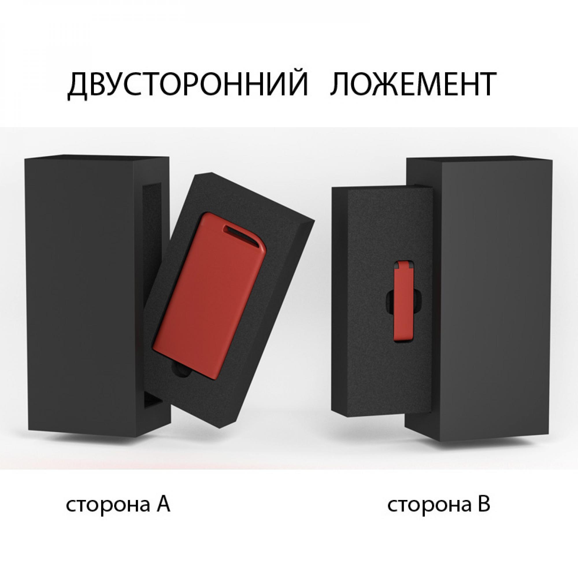 Набор зарядное устройство "Theta" 4000 mAh + флеш-карта "Case" 8Гб в футляре, покрытие soft touch, цвет красный с черным, фото 2