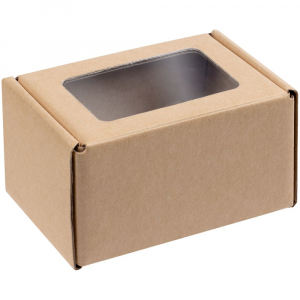 Коробка с окошком Knick Knack, крафт - купить оптом