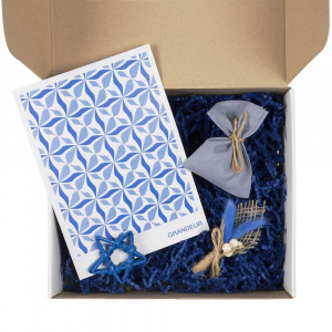 Набор для упаковки подарка Adorno, белый с синим - купить оптом