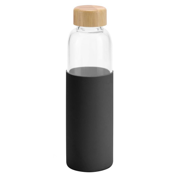 Бутылка для воды Dakar, прозрачная с черным - купить оптом