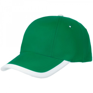 Бейсболка Honor, зеленая с белым кантом - купить оптом