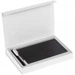Коробка Silk с ложементом под ежедневник 13x21 см и ручку, белая, фото 1