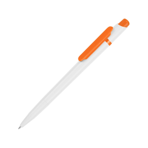 Ручка шариковая Этюд, белый/оранжевый - купить оптом
