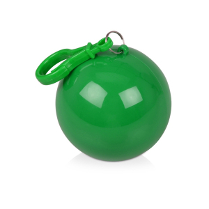 Дождевик в футляре с карабином, единый размер, прозрачный, зеленый классический - купить оптом