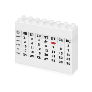 Вечный календарь в виде конструктора, белый - купить оптом