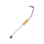 Ручка-подвеска на мобильный телефон со стилусом, серебристый/золотистый, белый/оранжевый/черный