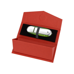 Подарочная коробка для флеш-карт треугольная, серый, красный - купить оптом