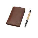 Набор William Lloyd : портмоне, ручка роллер, портмоне- коричневый, ручка- черный/золотистый, фото 1