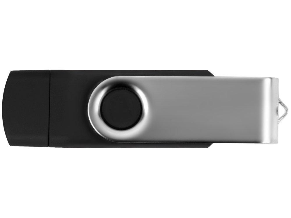USB/micro USB-флешка 2.0 на 16 Гб Квебек OTG, черный - купить оптом