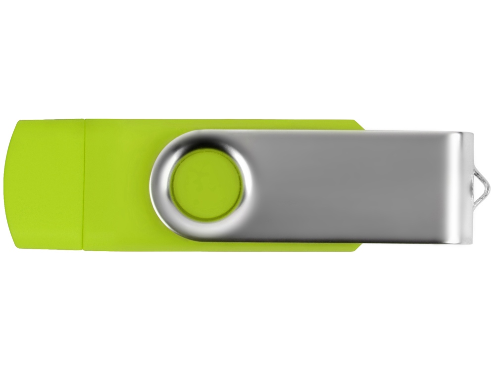 USB/micro USB-флешка 2.0 на 16 Гб Квебек OTG, зеленое яблоко - купить оптом