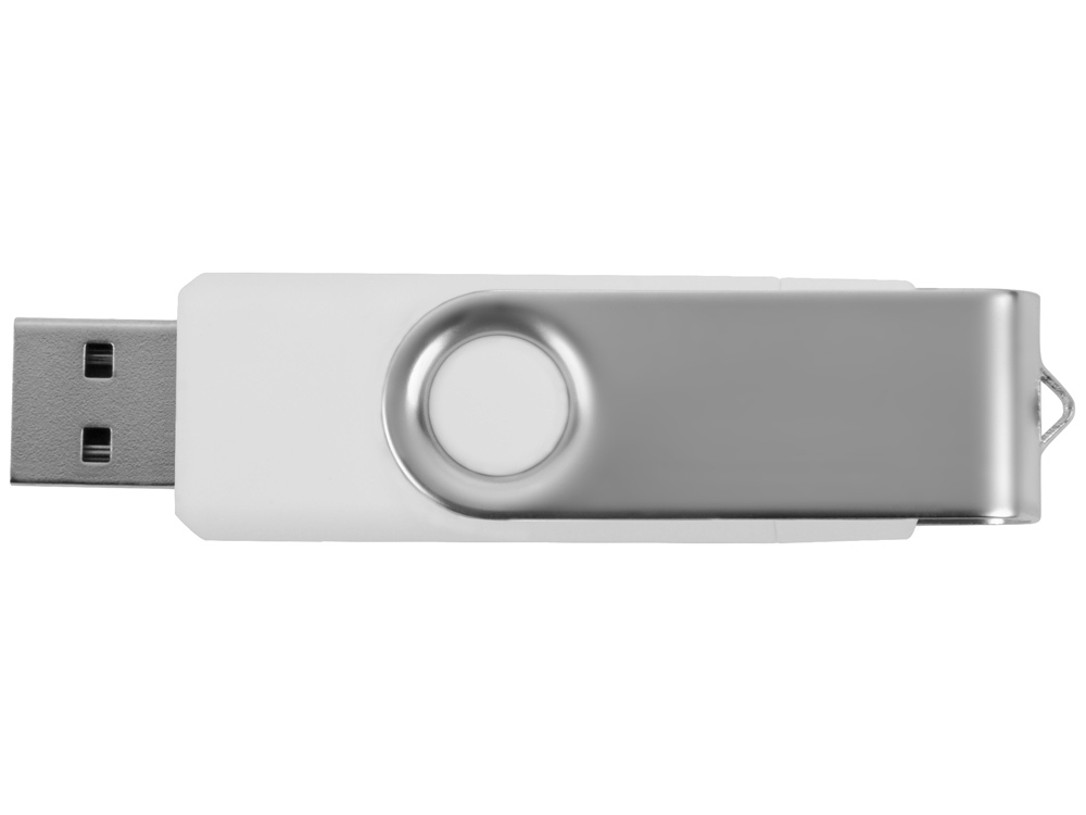 USB/micro USB-флешка 2.0 на 16 Гб Квебек OTG, белый - купить оптом