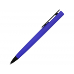 Ручка пластиковая soft-touch шариковая Taper, синий/черный, фото 2