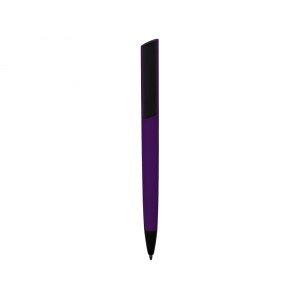 Ручка пластиковая soft-touch шариковая Taper, фиолетовый/черный - купить оптом