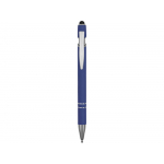 Ручка металлическая soft-touch шариковая со стилусом Sway, ярко-синий/серебристый, фото 1