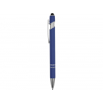 Ручка металлическая soft-touch шариковая со стилусом Sway, ярко-синий/серебристый, фото 2