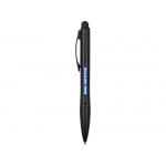 Ручка-стилус шариковая Light, черная с синей подсветкой, черный, фото 4