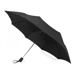 Зонт складной Irvine, полуавтоматический, 3 сложения, с чехлом, черный - купить оптом