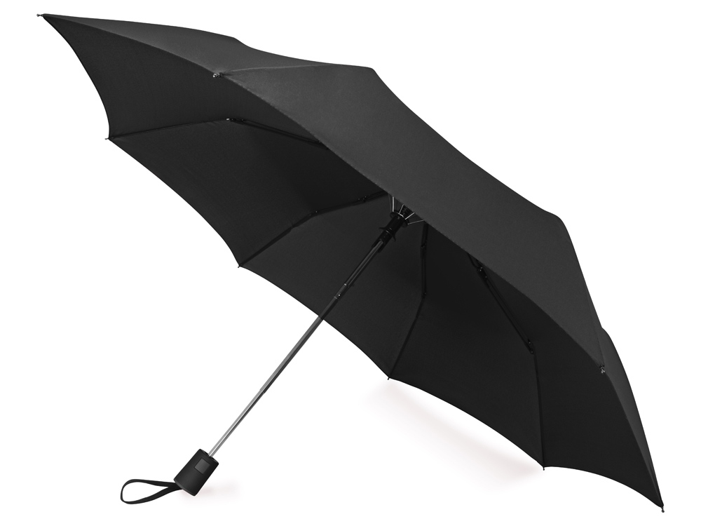 Зонт складной Irvine, полуавтоматический, 3 сложения, с чехлом, черный - купить оптом