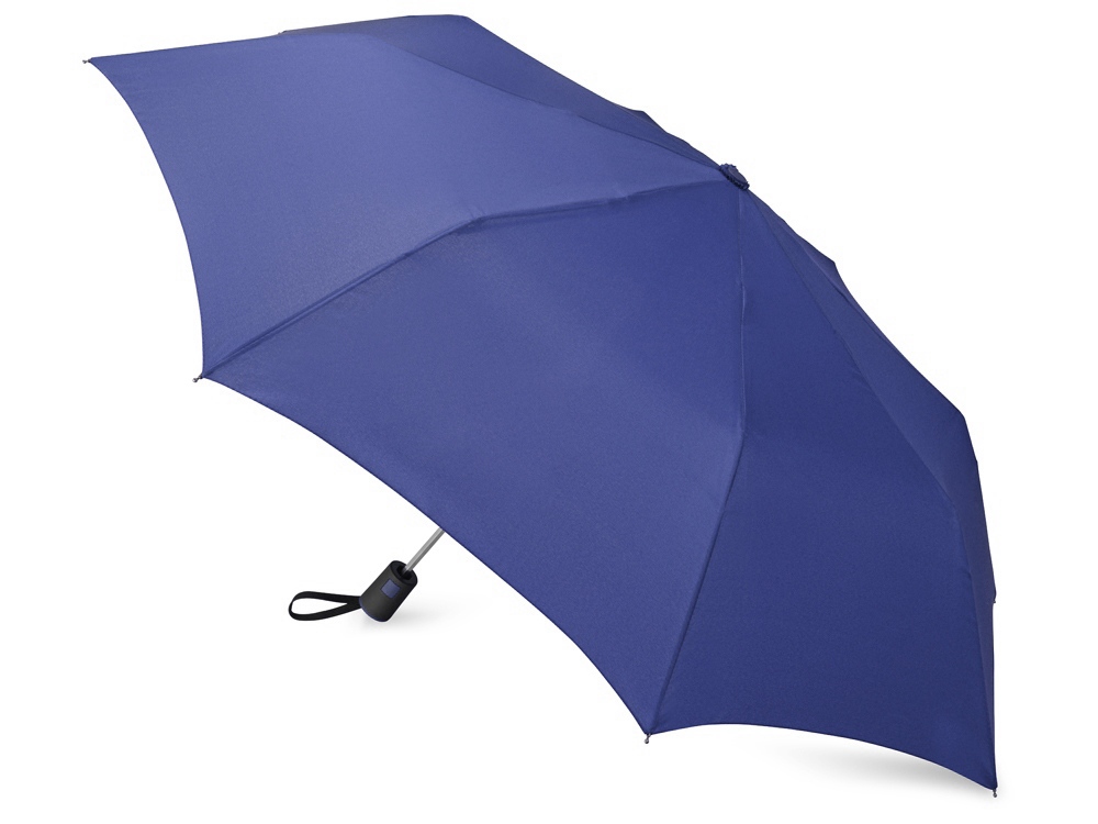 Зонт складной Irvine, полуавтоматический, 3 сложения, с чехлом, темно-синий - купить оптом