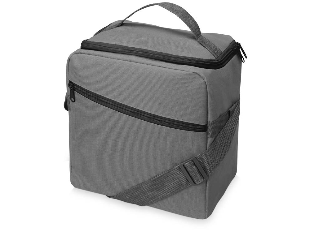 Изотермическая сумка-холодильник Classic c контрастной молнией, серый/черный - купить оптом