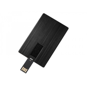 Флеш-карта USB 2.0 16 Gb в виде металлической карты Card Metal, черный - купить оптом