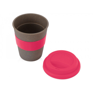 Стакан с силиконовой крышкой Cafe, розовый - купить оптом