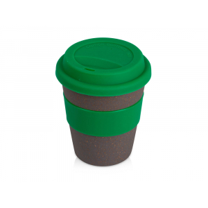 Стакан с силиконовой крышкой Cafe, зеленый - купить оптом