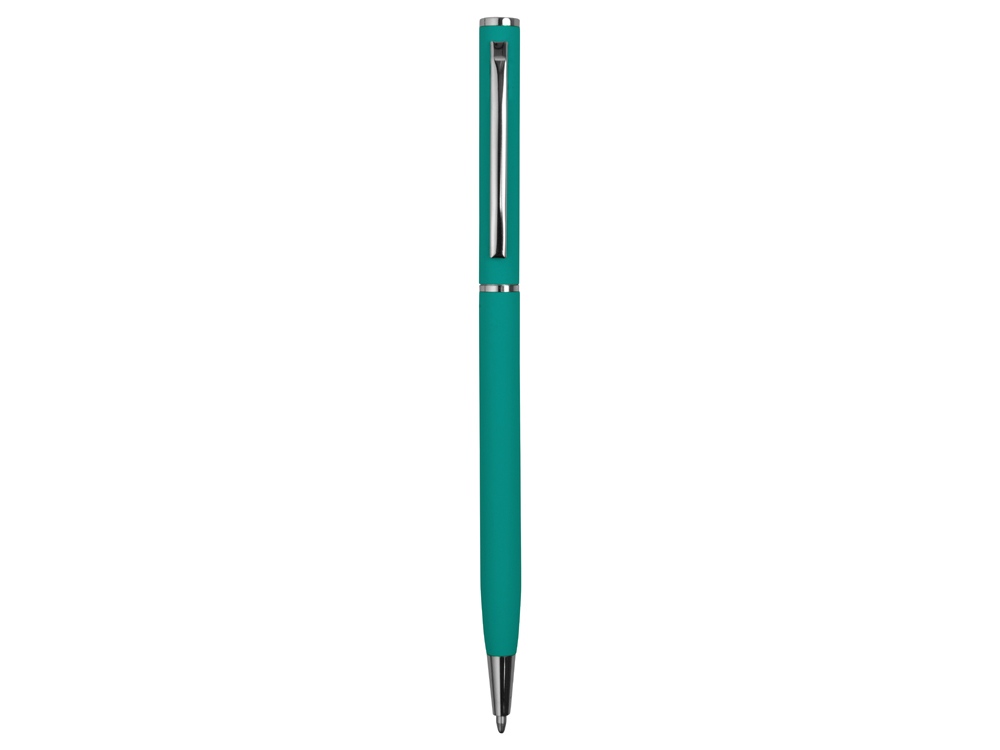 Ручка металлическая шариковая Атриум с покрытием софт-тач, бирюзовый - купить оптом