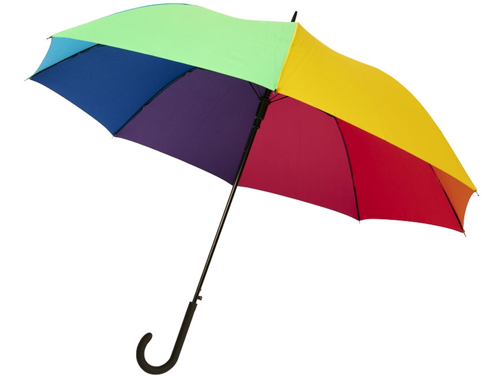 23-дюймовый ветрозащитный полуавтоматический зонт Sarah,  радужный - купить оптом