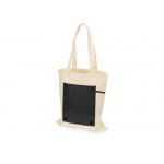 Складная хлопковая сумка для шопинга Gross с карманом, черный, фото 2