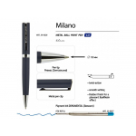 Ручка шариковая автоматическая BrunoVisconti 1 мм, синяя Milano (синий металлический корпус), фото 2