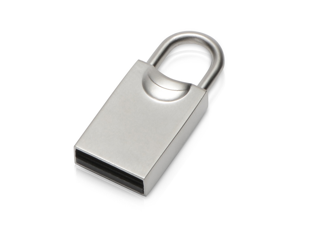 USB-флешка 2.0 на 16 Гб Lock, серебристый, металл - купить оптом