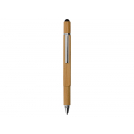 Ручка-стилус из бамбука Tool с уровнем и отверткой, натуральный, серебристый, фото 1