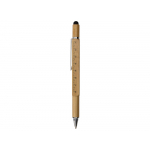 Ручка-стилус из бамбука Tool с уровнем и отверткой, натуральный, серебристый, фото 2
