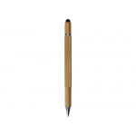 Ручка-стилус из бамбука Tool с уровнем и отверткой, натуральный, серебристый, фото 3