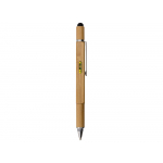 Ручка-стилус из бамбука Tool с уровнем и отверткой, натуральный, серебристый, фото 4