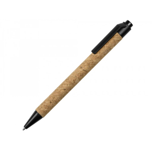 Ручка из пробки и переработанной пшеницы шариковая Evora, пробка/черный - купить оптом