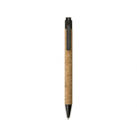 Ручка из пробки и переработанной пшеницы шариковая Evora, пробка/черный, фото 1