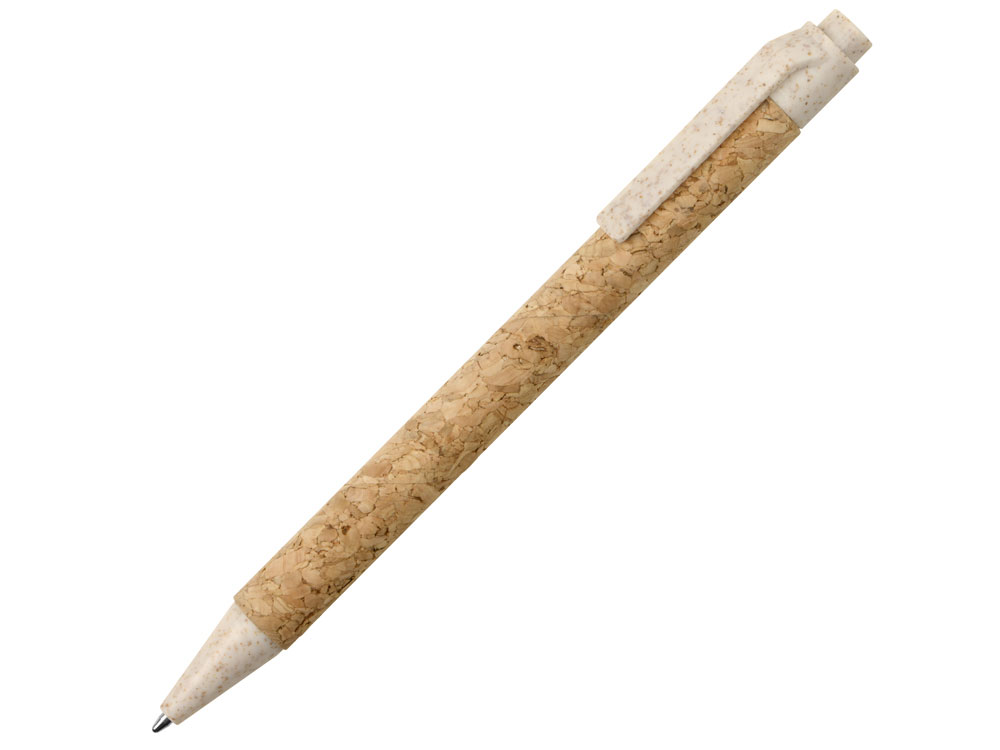 Ручка из пробки и переработанной пшеницы шариковая Evora, пробка/бежевый - купить оптом