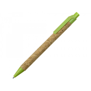 Ручка из пробки и переработанной пшеницы шариковая Evora, пробка/зеленый - купить оптом