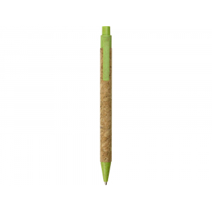 Ручка из пробки и переработанной пшеницы шариковая Evora, пробка/зеленый - купить оптом