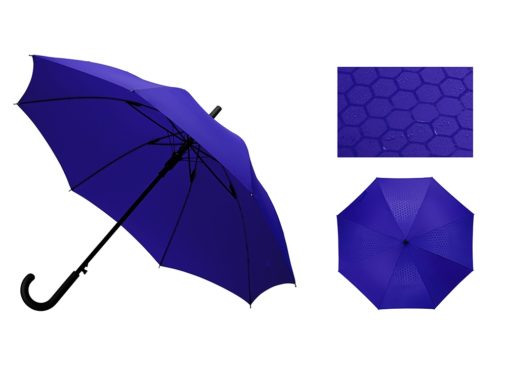 Зонт-трость полуавтомат Wetty с проявляющимся рисунком, синий - купить оптом