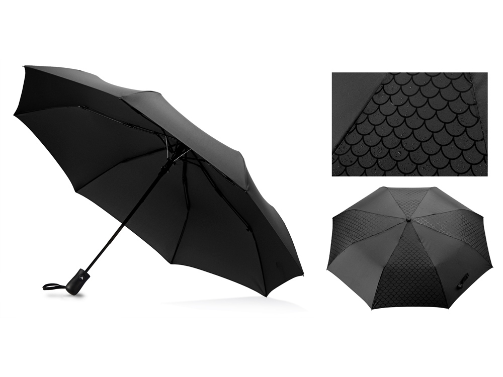 Зонт-полуавтомат складной Marvy с проявляющимся рисунком, черный - купить оптом